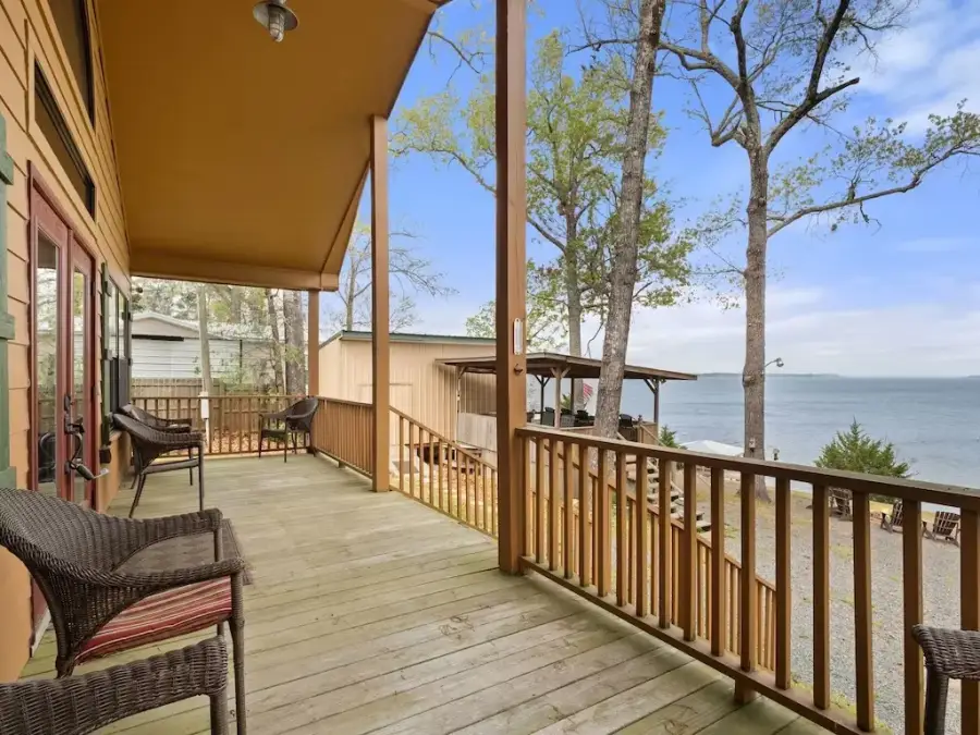 The front porch has an amazing view